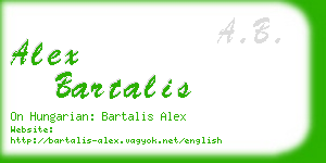 alex bartalis business card